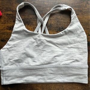 Lululemon energy longline bra grey stripes